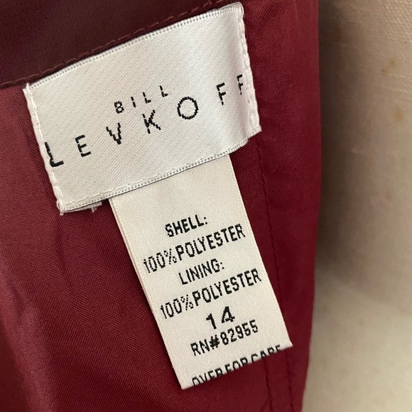 Bill Levkoff 1162 Wine Burgundy Regency Chiffon A-line Dress Bridesmaid 14 - Picture 5 of 9
